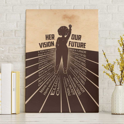 Her Vision Our Future Canvas Wall Art Influential Black Women Inventors and Pioneers - African Pride