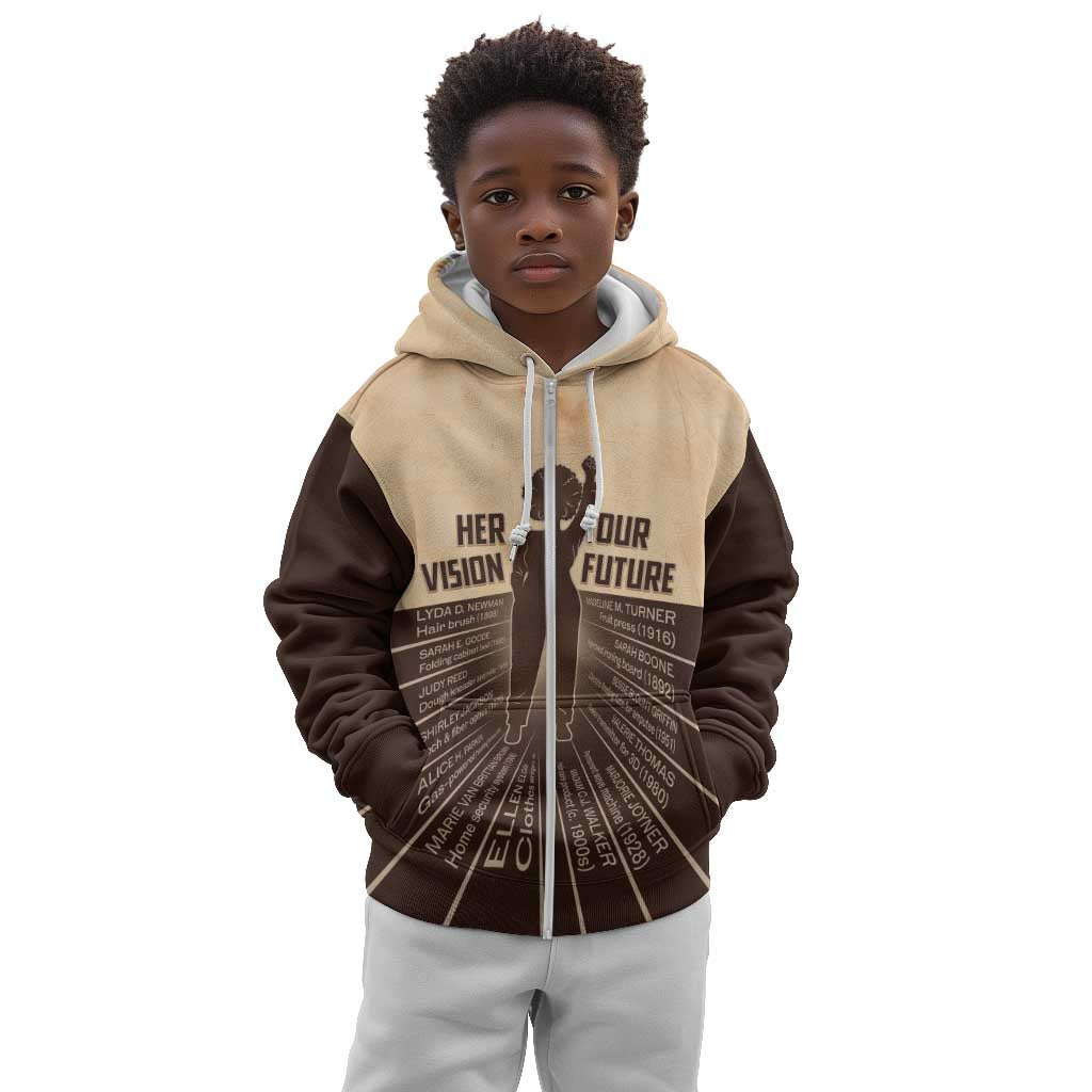 Her Vision Our Future Kid Hoodie Influential Black Women Inventors and Pioneers - African Pride