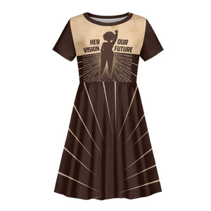 Her Vision Our Future Kid Short Sleeve Dress Influential Black Women Inventors and Pioneers - African Pride