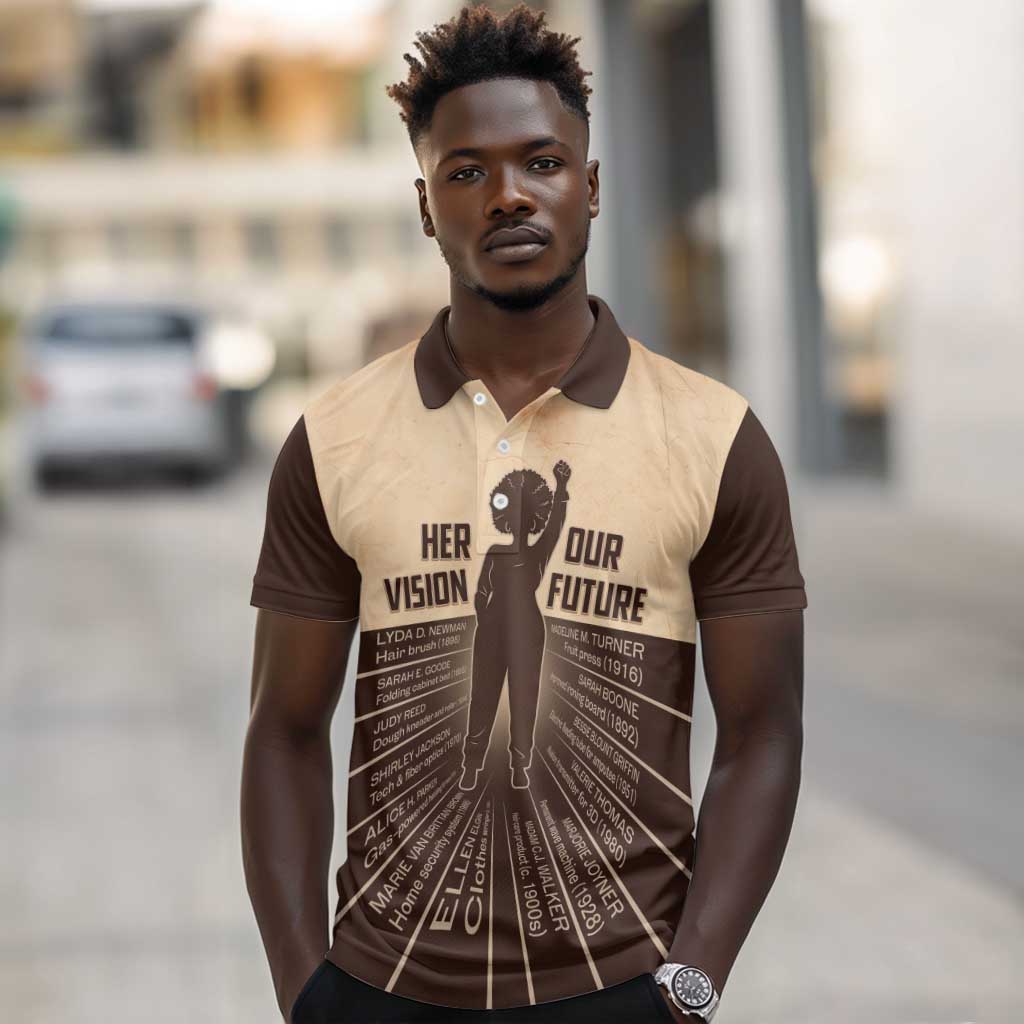 Her Vision Our Future Polo Shirt Influential Black Women Inventors and Pioneers - African Pride