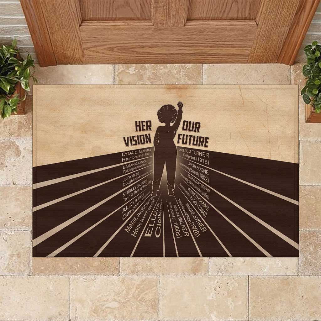 Her Vision Our Future Rubber Doormat Influential Black Women Inventors and Pioneers - African Pride