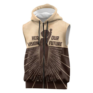 Her Vision Our Future Sleeveless Zip Hoodie Influential Black Women Inventors and Pioneers - African Pride