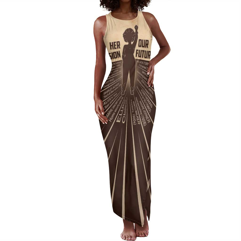 Her Vision Our Future Tank Maxi Dress Influential Black Women Inventors and Pioneers - African Pride