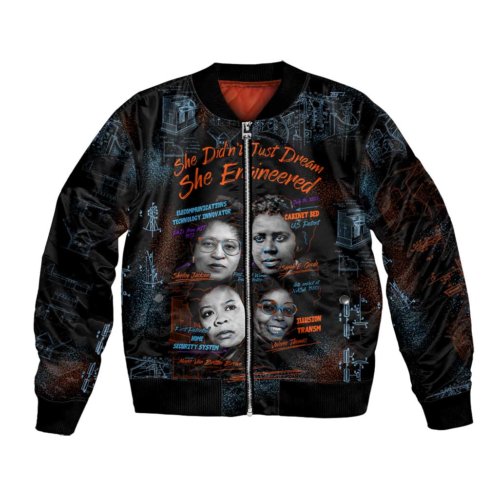 She Didn't Just Dream She Engineered Bomber Jacket Trailblazing Black Women Innovators - African Pride