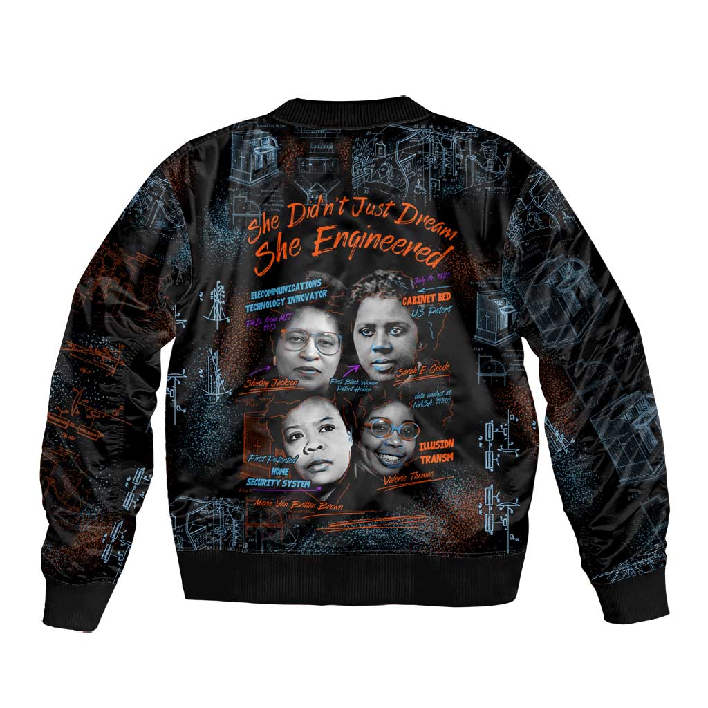 She Didn't Just Dream She Engineered Bomber Jacket Trailblazing Black Women Innovators - African Pride