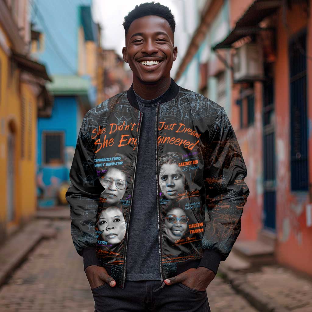 She Didn't Just Dream She Engineered Bomber Jacket Trailblazing Black Women Innovators - African Pride