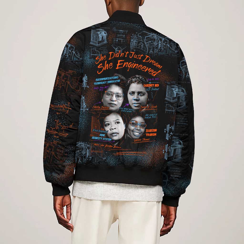 She Didn't Just Dream She Engineered Bomber Jacket Trailblazing Black Women Innovators - African Pride