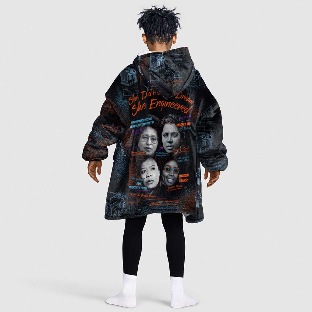 She Didn't Just Dream She Engineered Kid Wearable Blanket Hoodie Trailblazing Black Women Innovators - African Pride