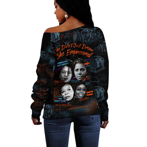 She Didn't Just Dream She Engineered Off Shoulder Sweater Trailblazing Black Women Innovators - African Pride