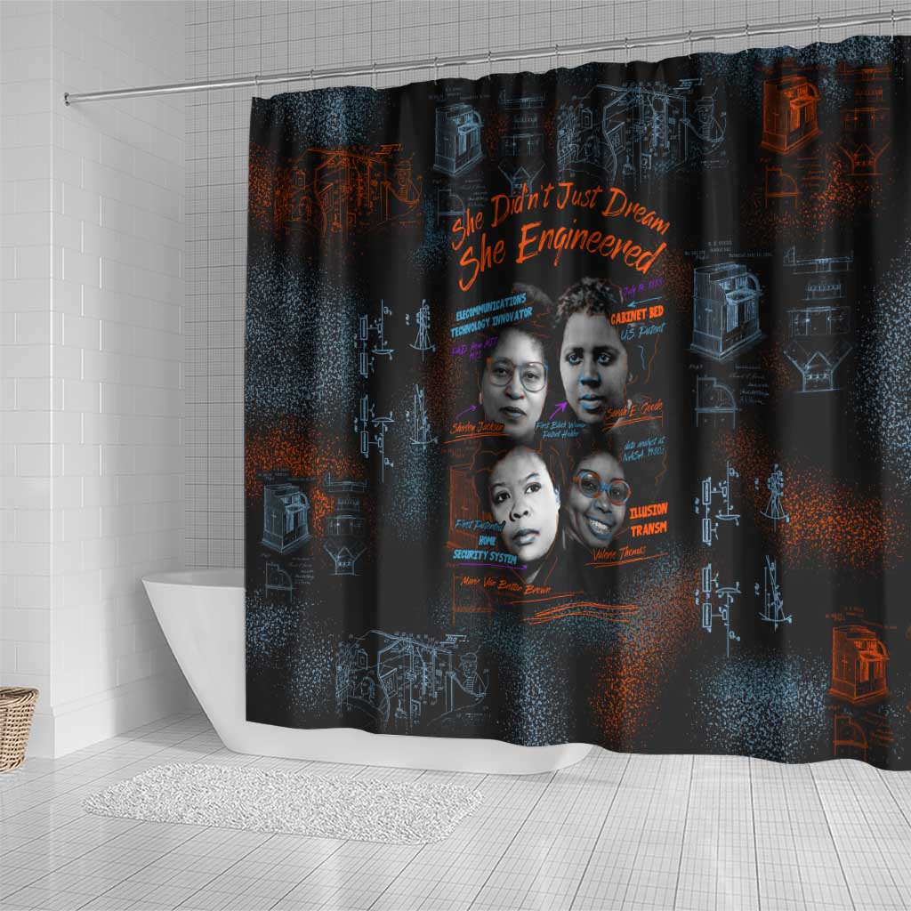 She Didn't Just Dream She Engineered Shower Curtain Trailblazing Black Women Innovators - African Pride