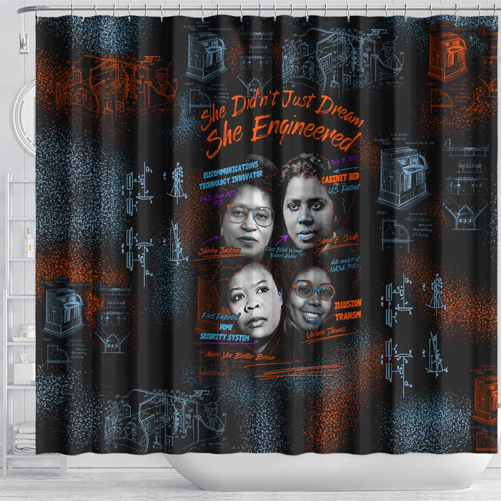 She Didn't Just Dream She Engineered Shower Curtain Trailblazing Black Women Innovators - African Pride