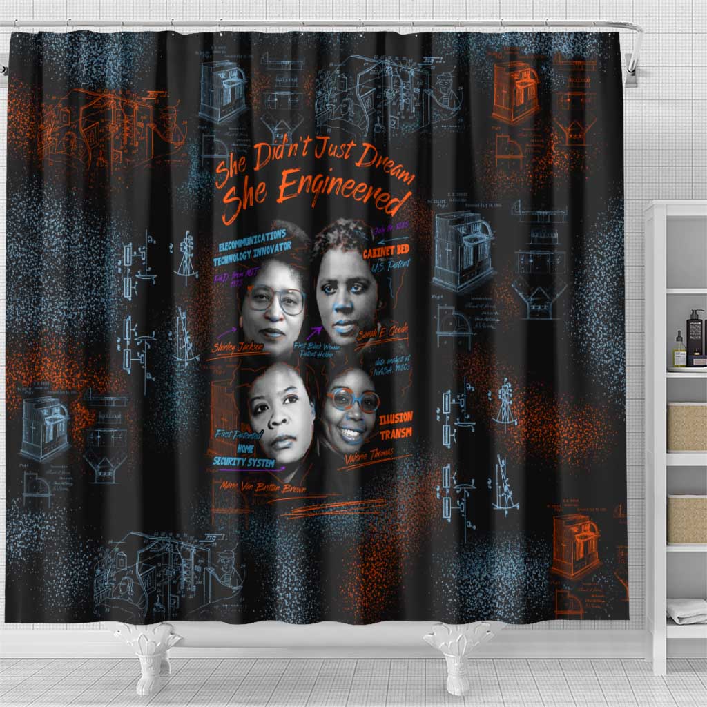 She Didn't Just Dream She Engineered Shower Curtain Trailblazing Black Women Innovators - African Pride