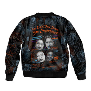 She Didn't Just Dream She Engineered Sleeve Zip Bomber Jacket Trailblazing Black Women Innovators - African Pride