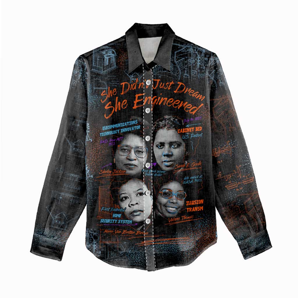 She Didn't Just Dream She Engineered Women Casual Shirt Trailblazing Black Women Innovators - African Pride