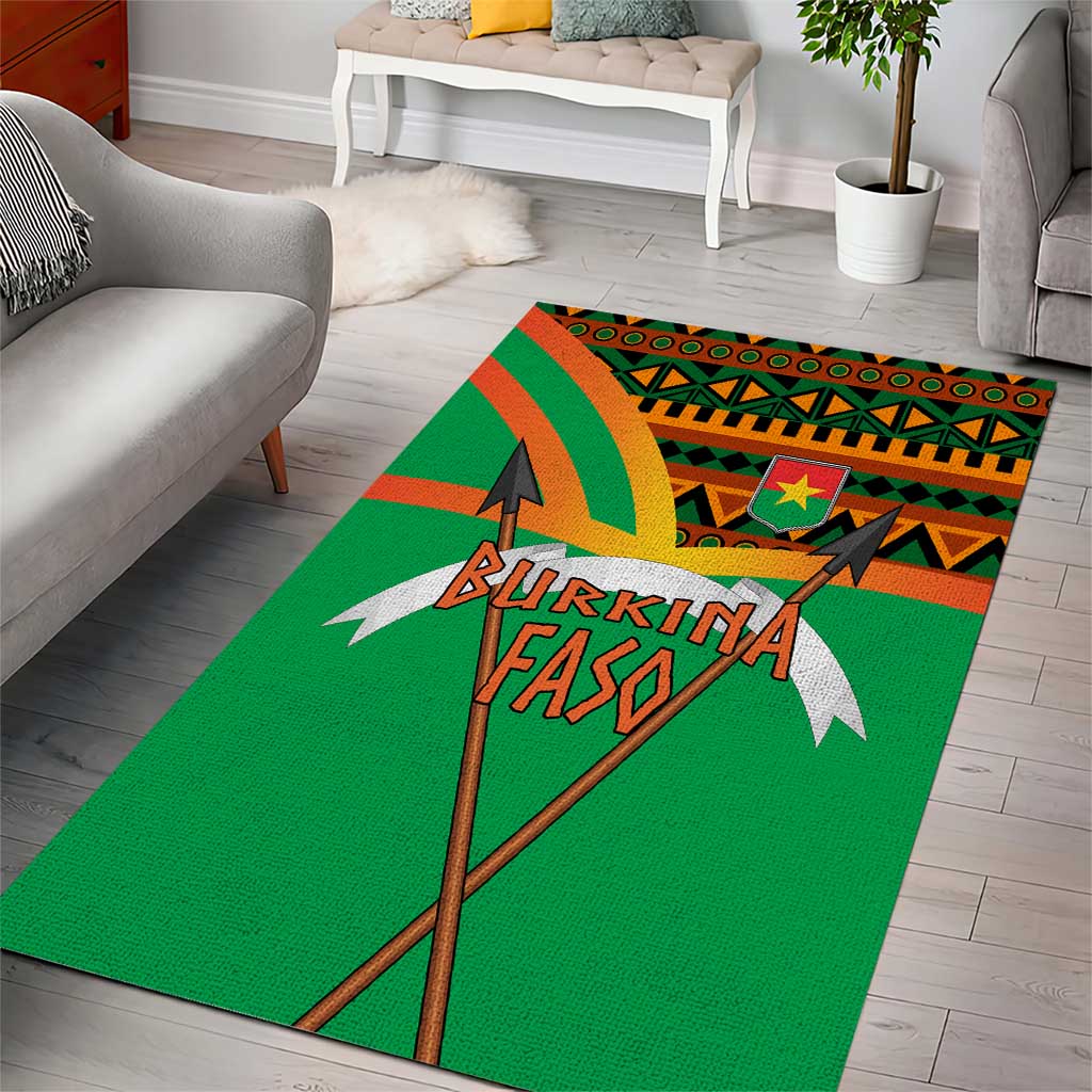 Burkina Faso Heritage Area Rug Tribal Spears and National Emblem - African Pride