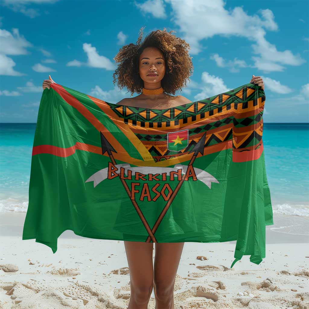 Burkina Faso Heritage Sarong Tribal Spears and National Emblem - African Pride