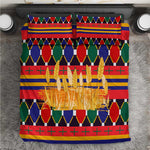 Burkina Faso Bedding Set Kente Flag Red Green Blue Geometric - African Pride