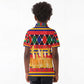 Burkina Faso Kid Polo Shirt Kente Flag Red Green Blue Geometric - African Pride