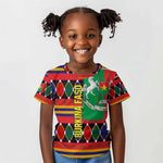 Burkina Faso Kid T shirt Kente Flag Red Green Blue Geometric - African Pride