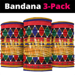 Burkina Faso Neck Gaiter Kente Flag Red Green Blue Geometric - African Pride