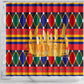 Burkina Faso Shower Curtain Kente Flag Red Green Blue Geometric - African Pride
