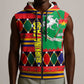 Burkina Faso Sleeveless Zip Hoodie Kente Flag Red Green Blue Geometric - African Pride