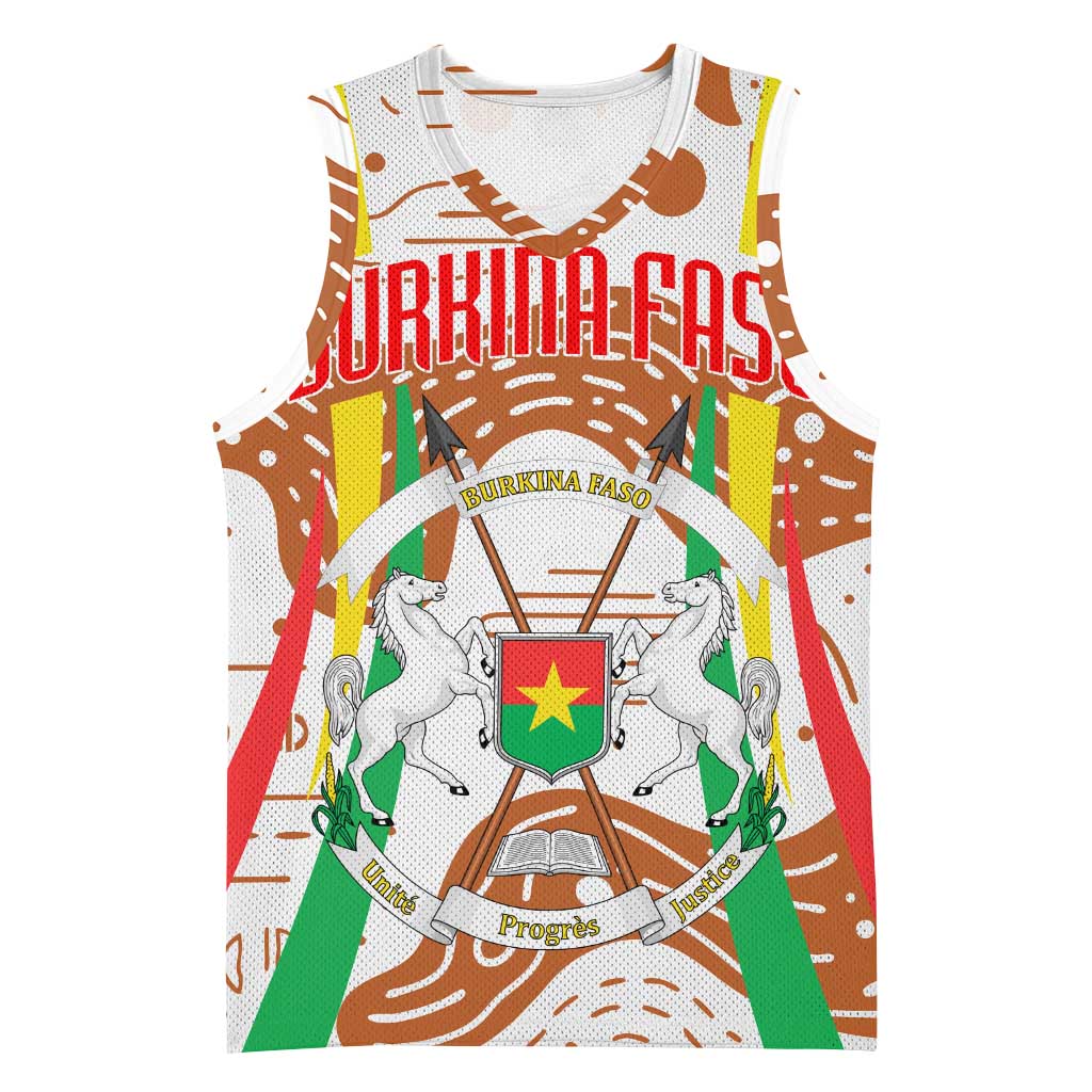 Burkina Faso Rising Horse Basketball Jersey Golden Harvest and National Pride TS04