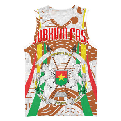 Burkina Faso Rising Horse Basketball Jersey Golden Harvest and National Pride TS04