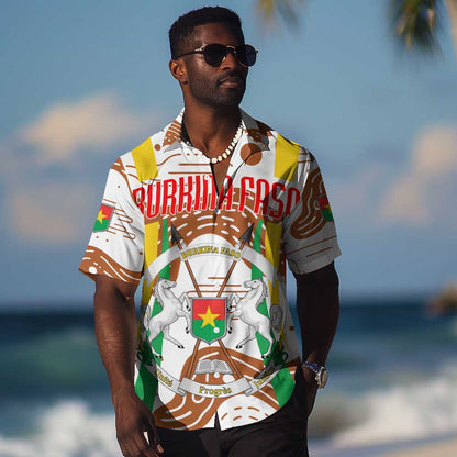 Burkina Faso Rising Horse Hawaiian Shirt Golden Harvest and National Pride - African Pride