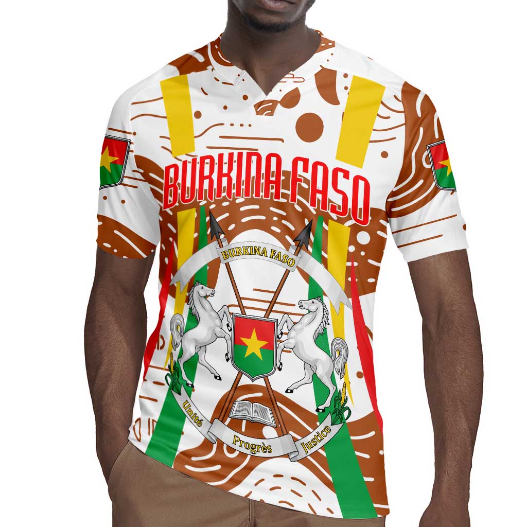 Burkina Faso Rising Horse Rugby Jersey Golden Harvest and National Pride - African Pride