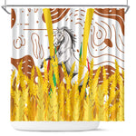 Burkina Faso Rising Horse Shower Curtain Golden Harvest and National Pride - African Pride