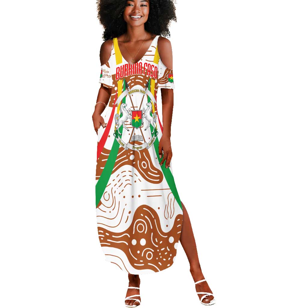 Burkina Faso Rising Horse Summer Maxi Dress Golden Harvest and National Pride - African Pride