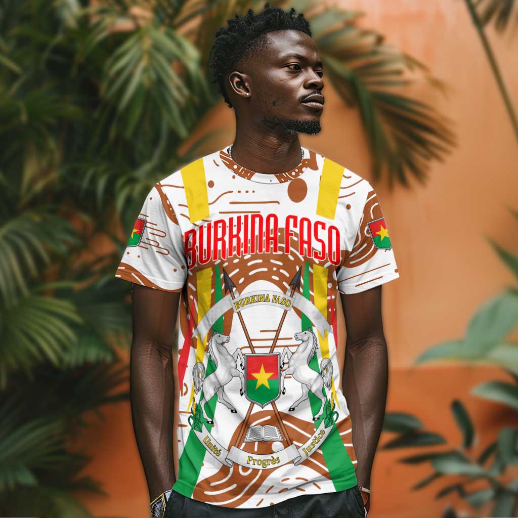 Burkina Faso Rising Horse T shirt Golden Harvest and National Pride - African Pride
