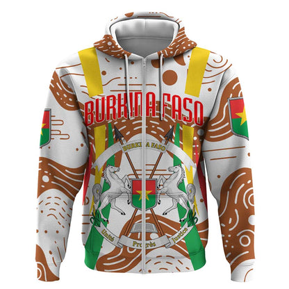 Burkina Faso Rising Horse Zip Hoodie Golden Harvest and National Pride - African Pride