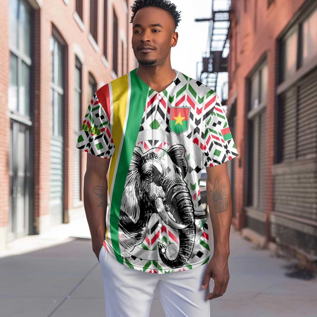 Burkina Faso Baseball Jersey Red Green Black Geometric - African Pride