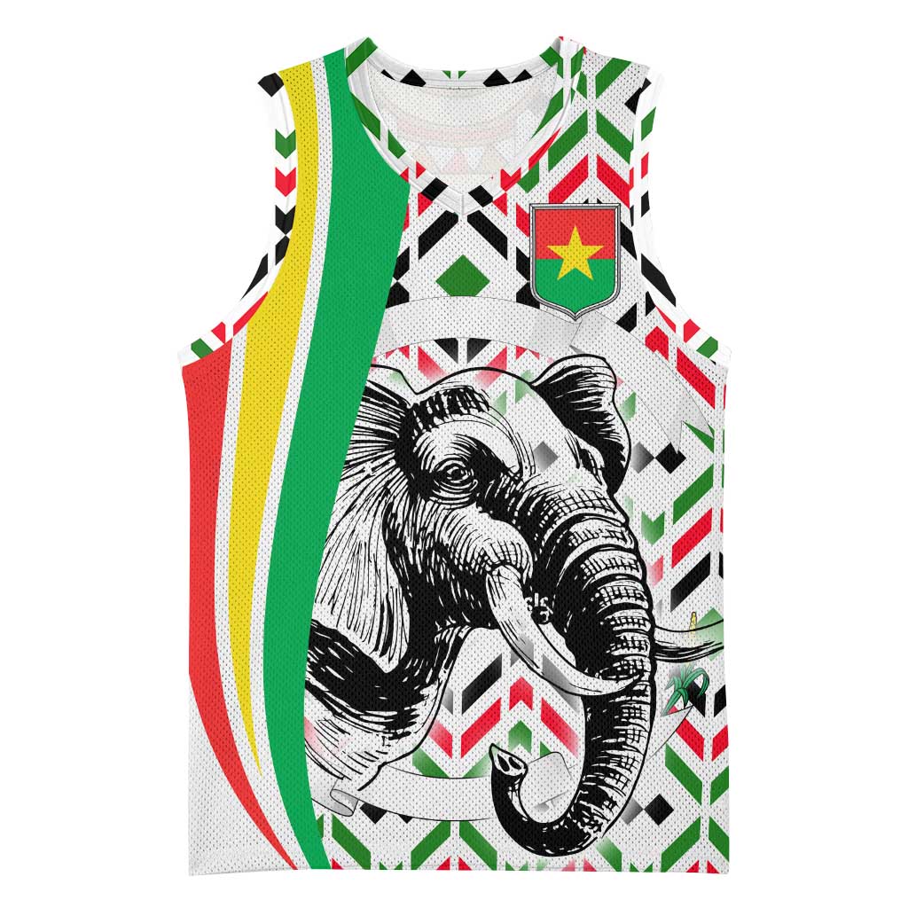 Burkina Faso Basketball Jersey Red Green Black Geometric TS04