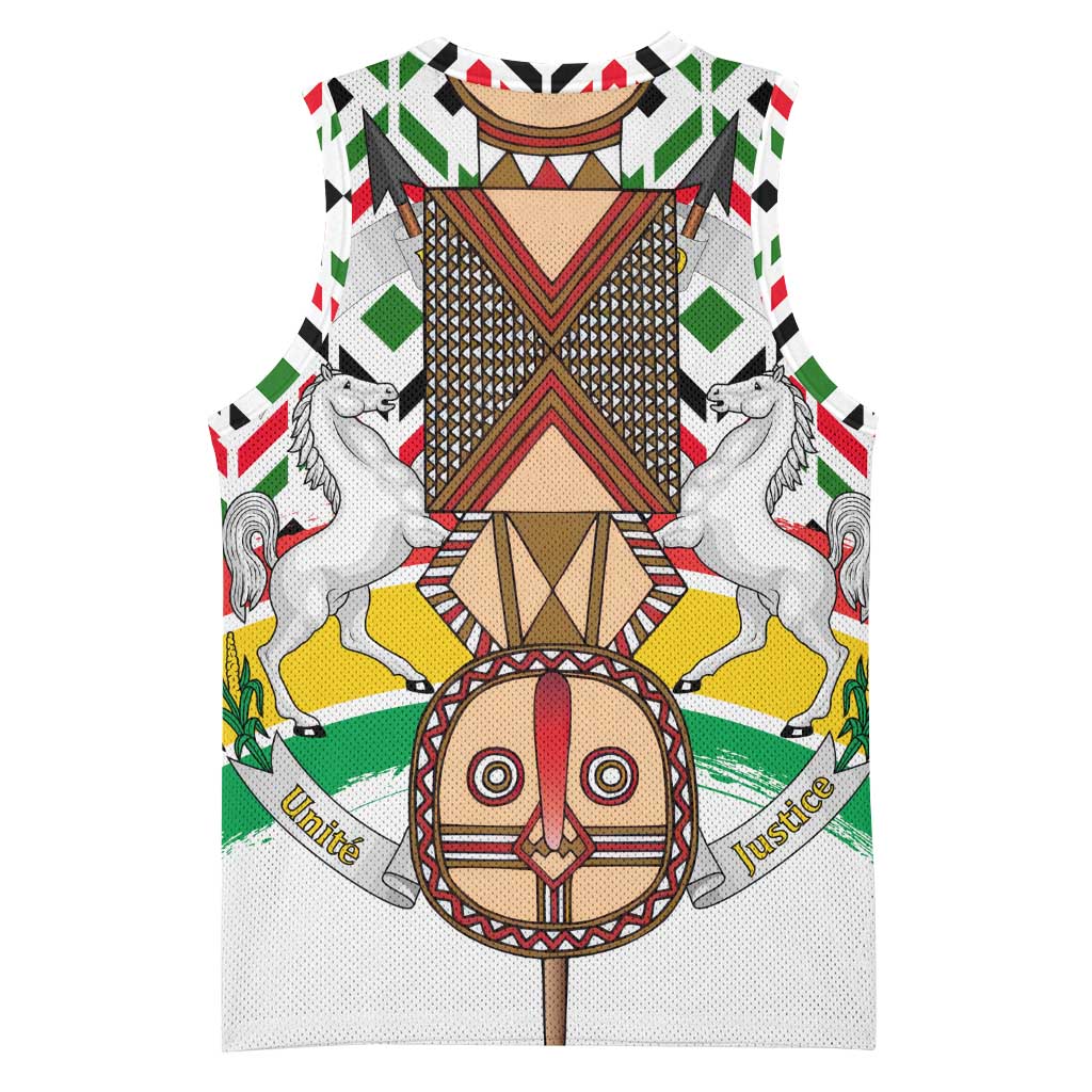 Burkina Faso Basketball Jersey Red Green Black Geometric TS04