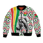 Burkina Faso Bomber Jacket Red Green Black Geometric - African Pride