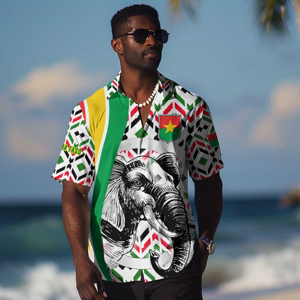 Burkina Faso Hawaiian Shirt Red Green Black Geometric - African Pride