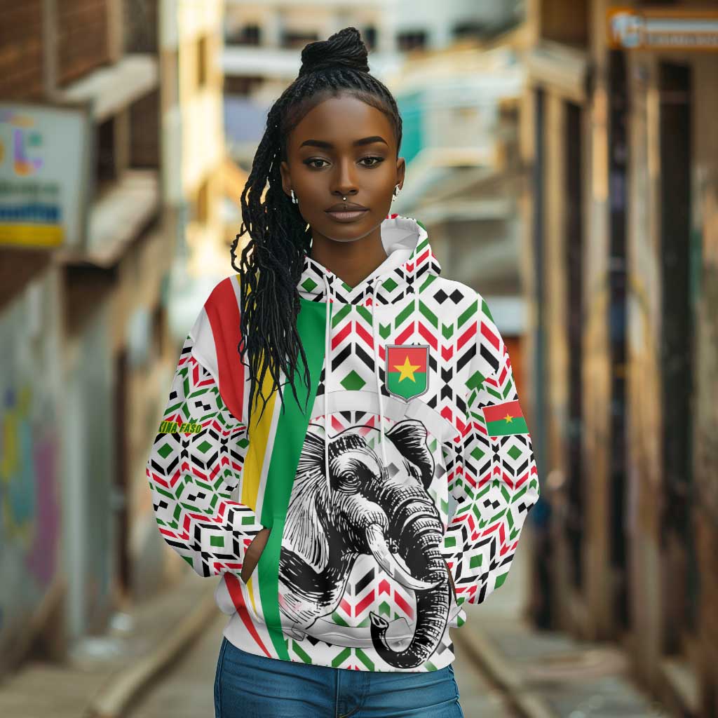 Burkina Faso Hoodie Red Green Black Geometric - African Pride