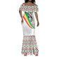 Burkina Faso Mermaid Dress Red Green Black Geometric - African Pride