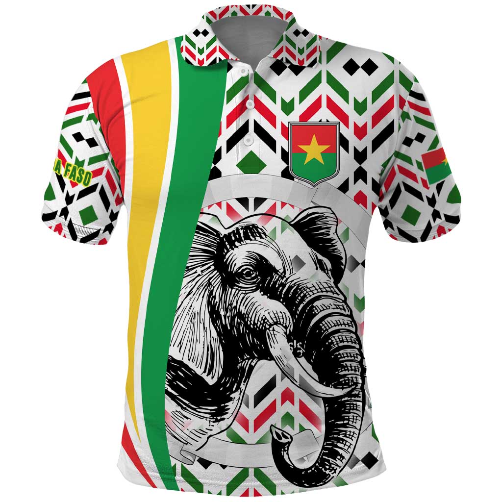 Burkina Faso Polo Shirt Red Green Black Geometric - African Pride