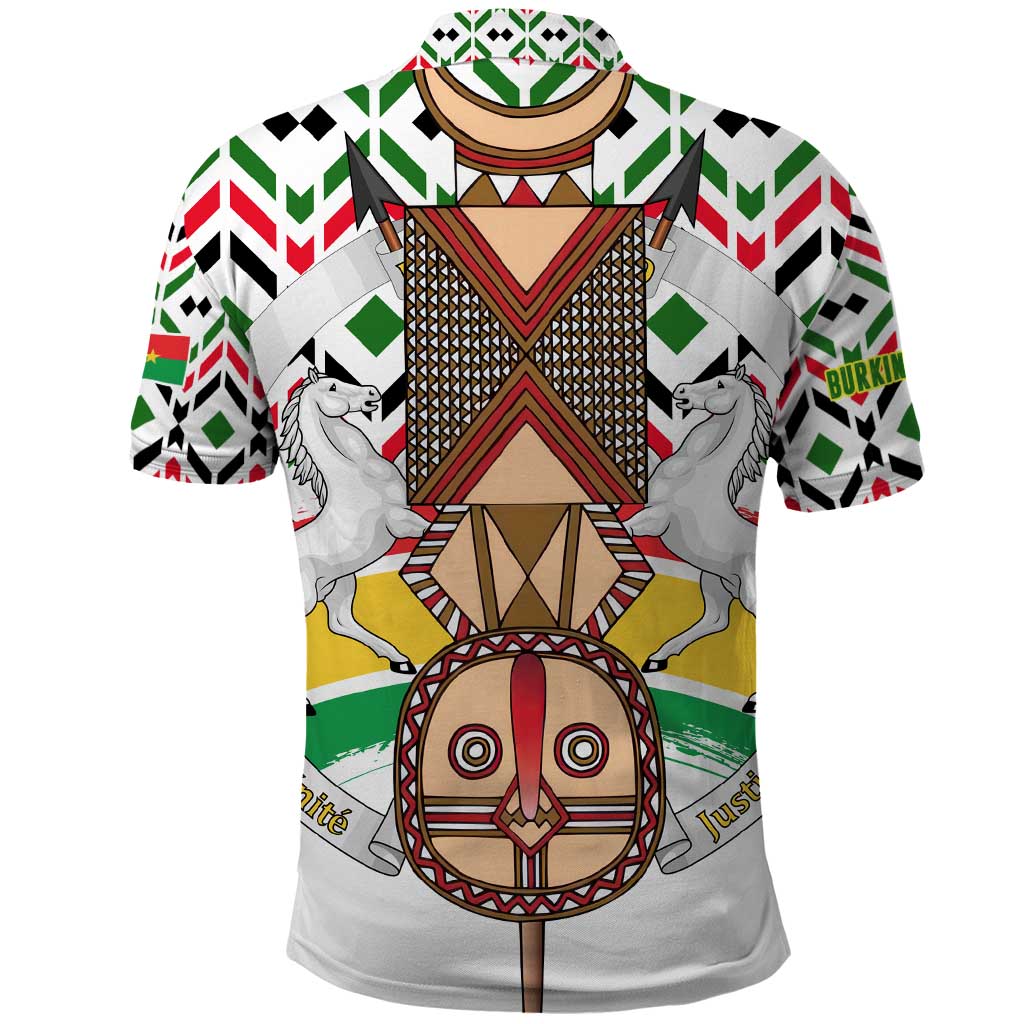 Burkina Faso Polo Shirt Red Green Black Geometric - African Pride