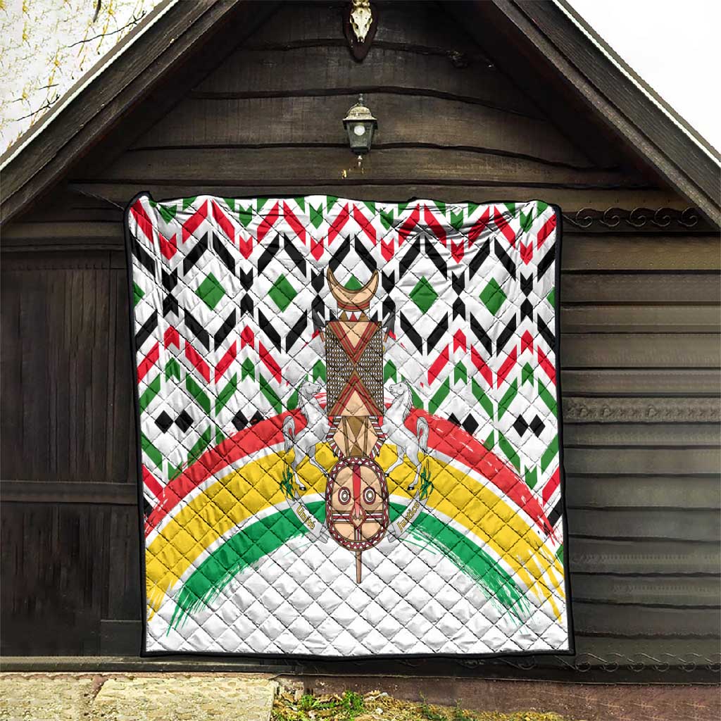 Burkina Faso Quilt Red Green Black Geometric - African Pride