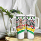 Burkina Faso Tumbler With Handle Red Green Black Geometric - African Pride