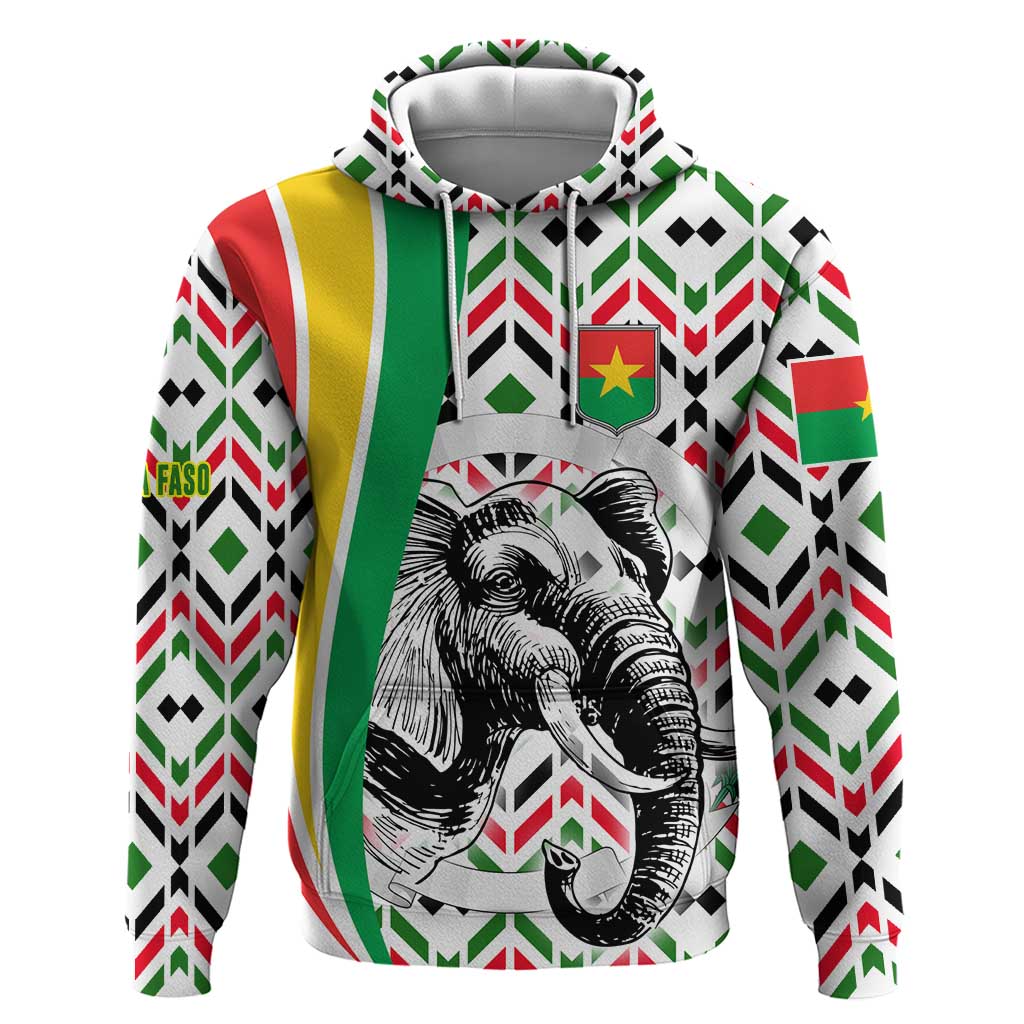 Burkina Faso Zip Hoodie Red Green Black Geometric - African Pride