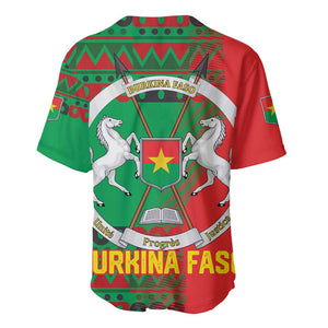Burkina Faso Baseball Jersey Tribal Design and Bobo Dioulasso Landmark - African Pride