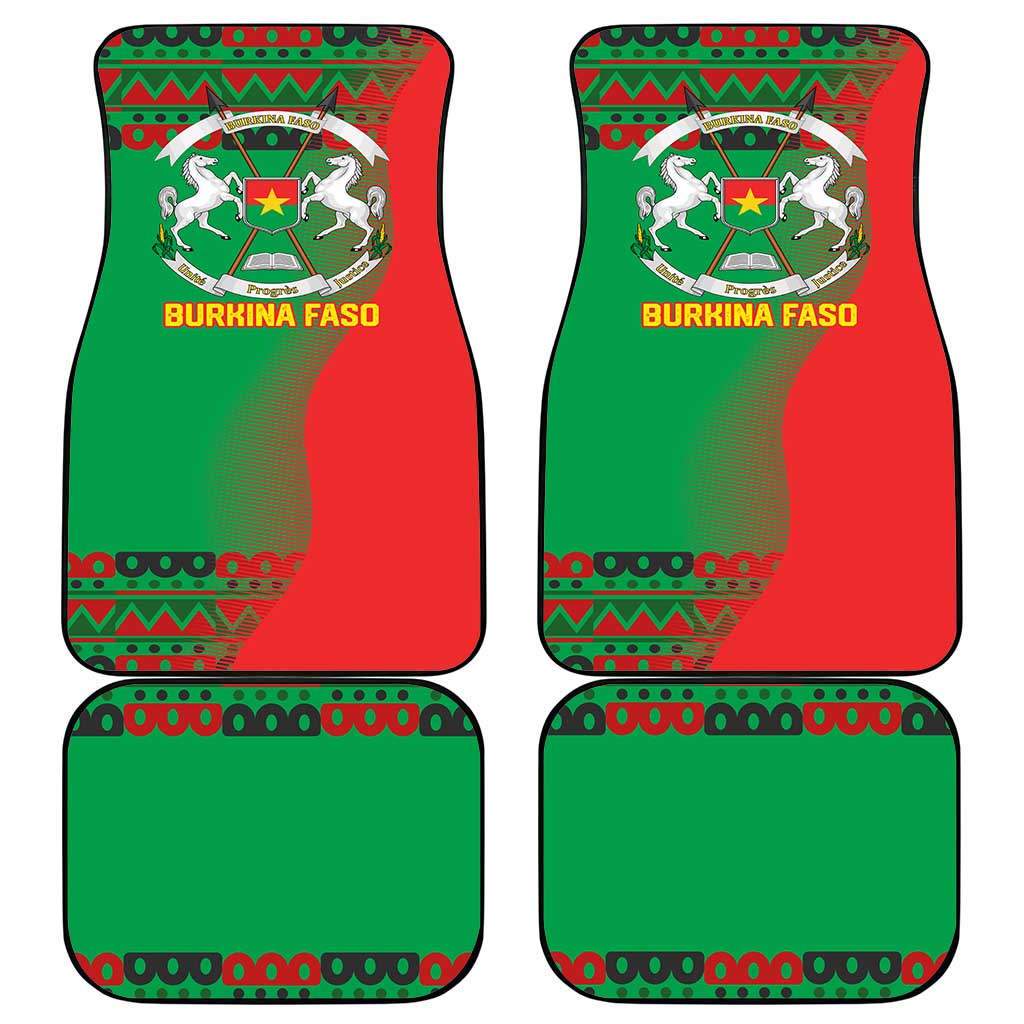Burkina Faso Car Mats Tribal Design and Bobo Dioulasso Landmark - African Pride