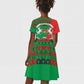 Burkina Faso Kid Short Sleeve Dress Tribal Design and Bobo Dioulasso Landmark - African Pride