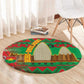 Burkina Faso Round Carpet Tribal Design and Bobo Dioulasso Landmark - African Pride